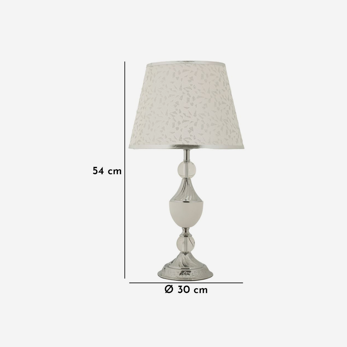 Kody Classic Table Lamp in Iron with Embroidered Fabric Shade — 3