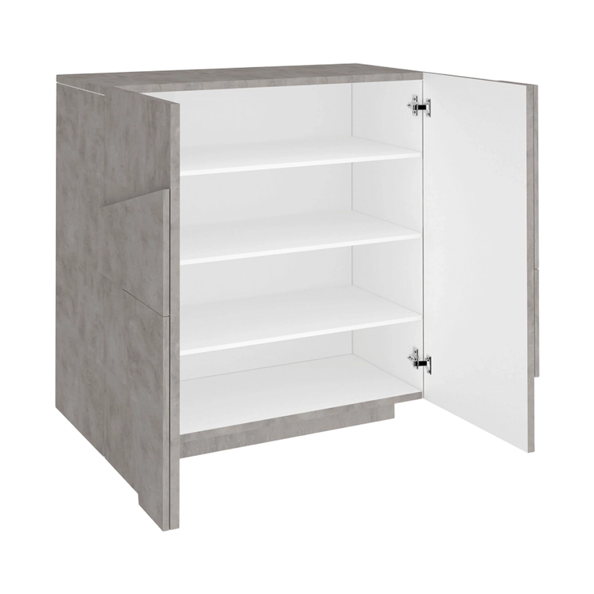 Modern design cement grey shoe cabinet with 2 doors for 16 pairs Ping C16 — 5