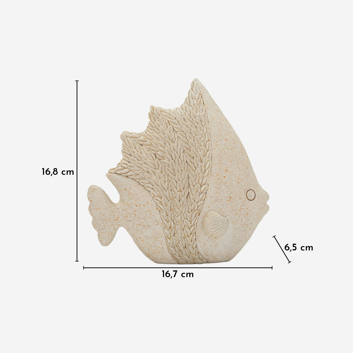 Sand effect polyresin fish figurine Pesce S — 3