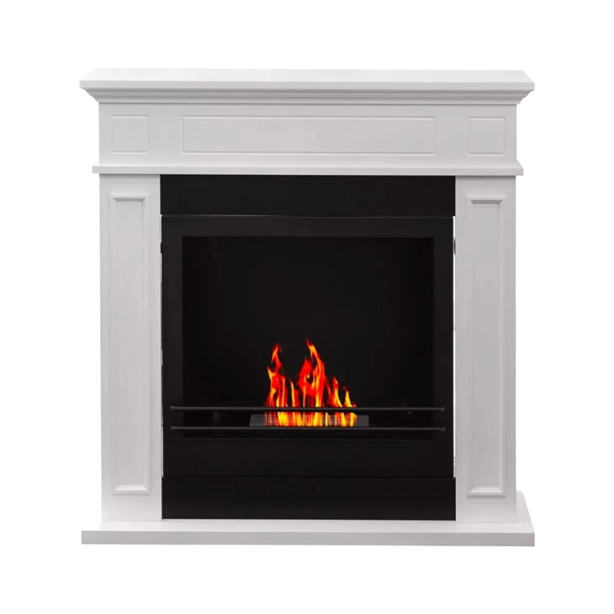 Floor-standing Bioethanol Fireplace with Mantel Jefferson Eco Divina Fire — 1
