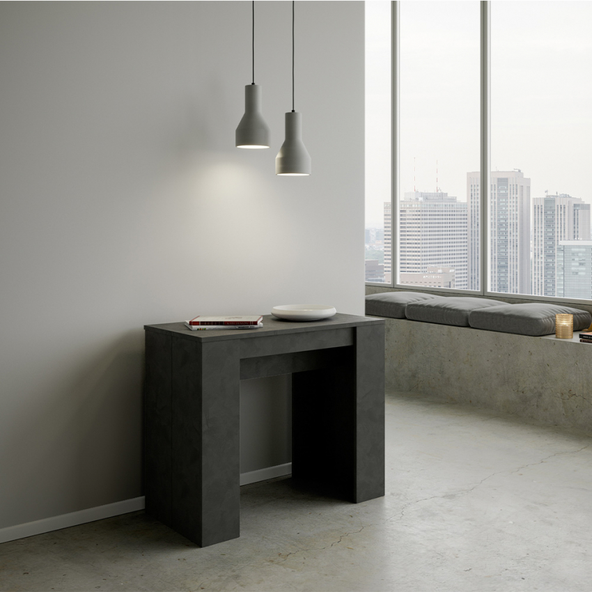 Modern extendable console table anthracite 90x48-204cm Basic Small Report Itamoby — 3