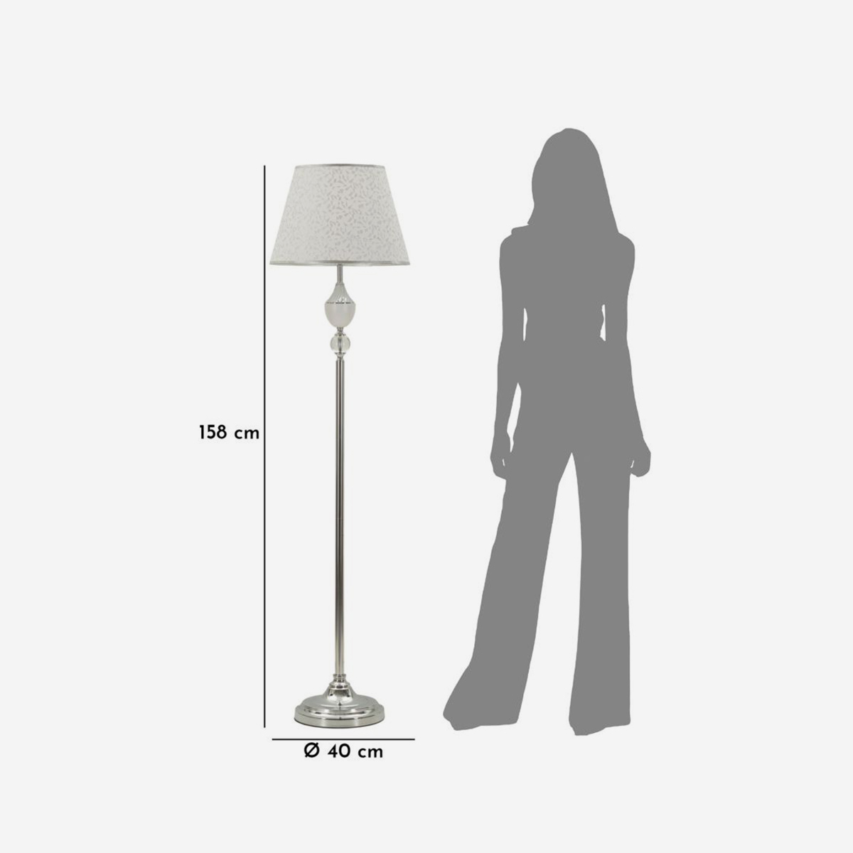 Kody Floor Lamp in Iron and Fabric — 3