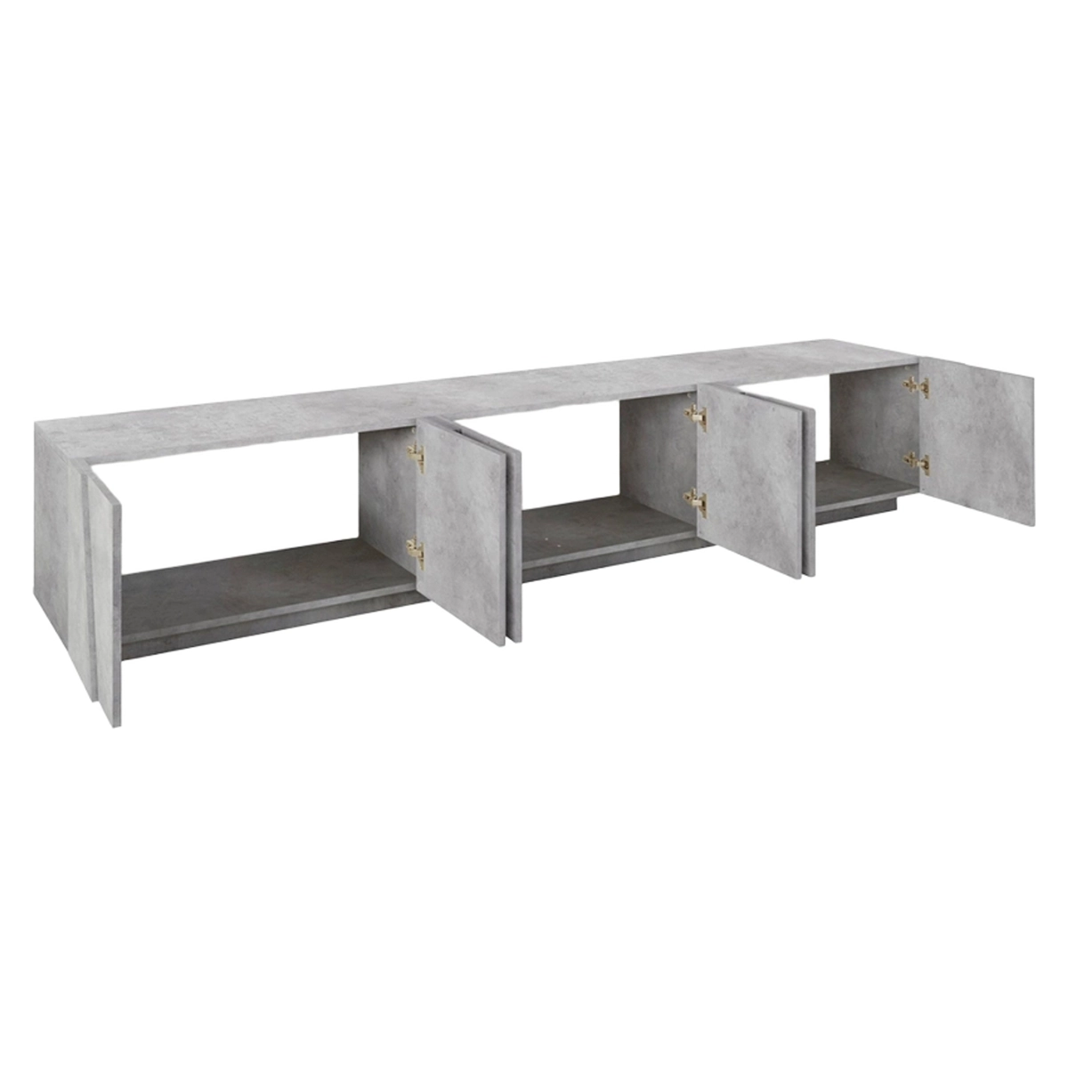 TV cabinet 6 doors 3 compartments modern design Ping Low XL Concrete — 4