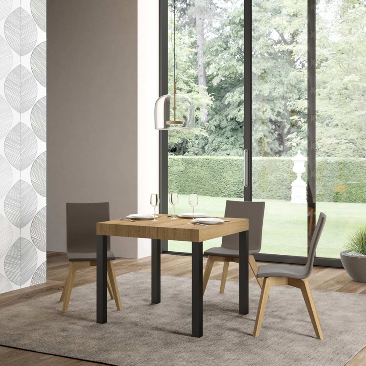 Everyday Modern Industrial Square Extending Table 90x90-246 cm — 3