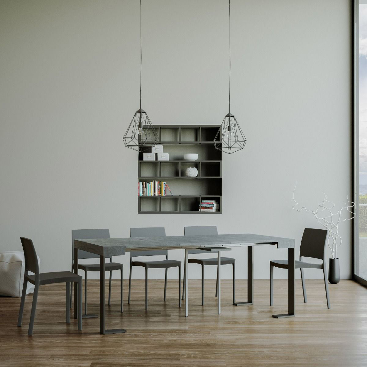 Extendable console table 90x40-300cm modern concrete grey Tecno Concrete Itamoby — 3