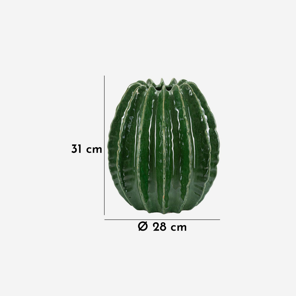 Round ceramic decorative vase Cactus Ball 31 — 3