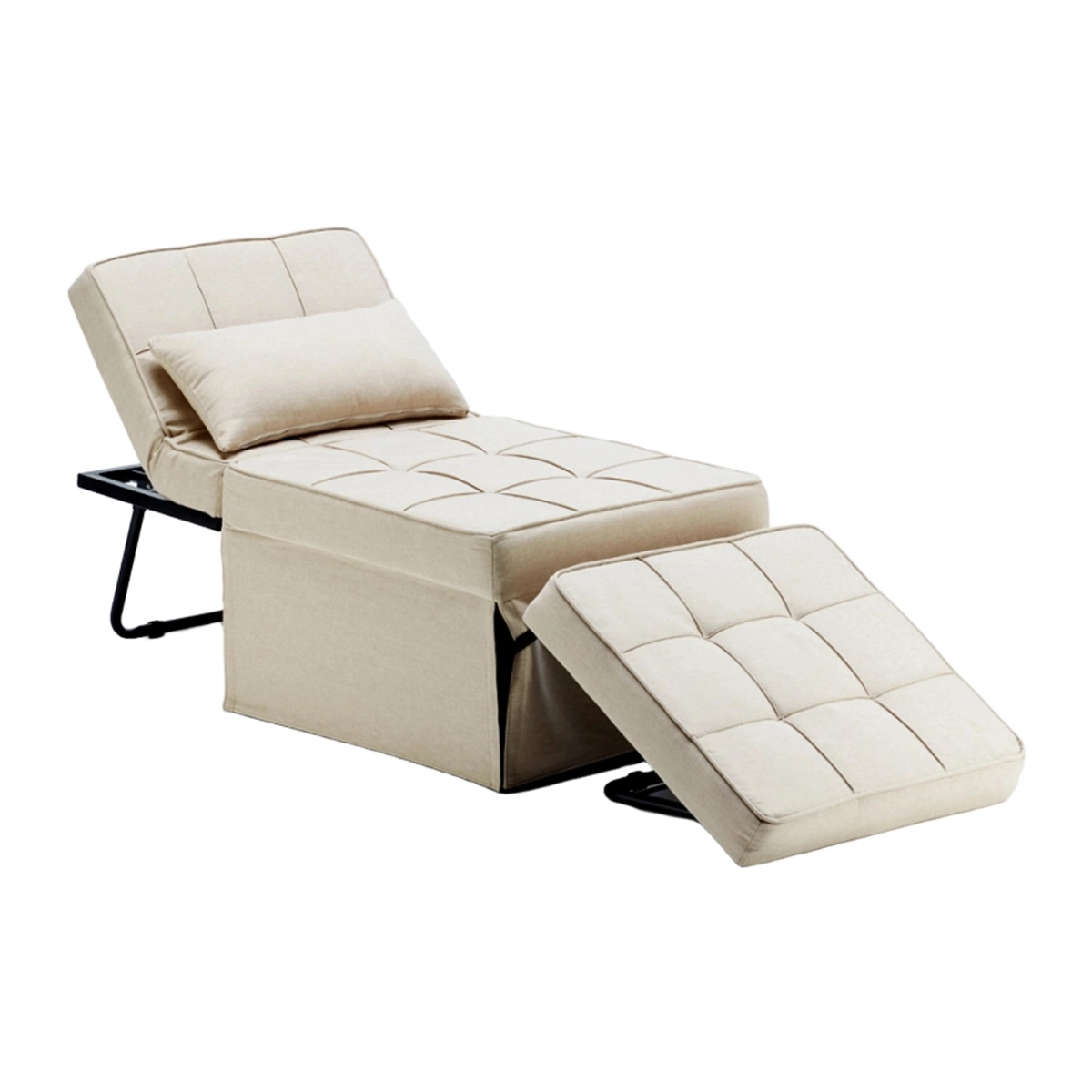 Foldable Single Ottoman Bed Armchair in Fabric Sweet Relax — 4