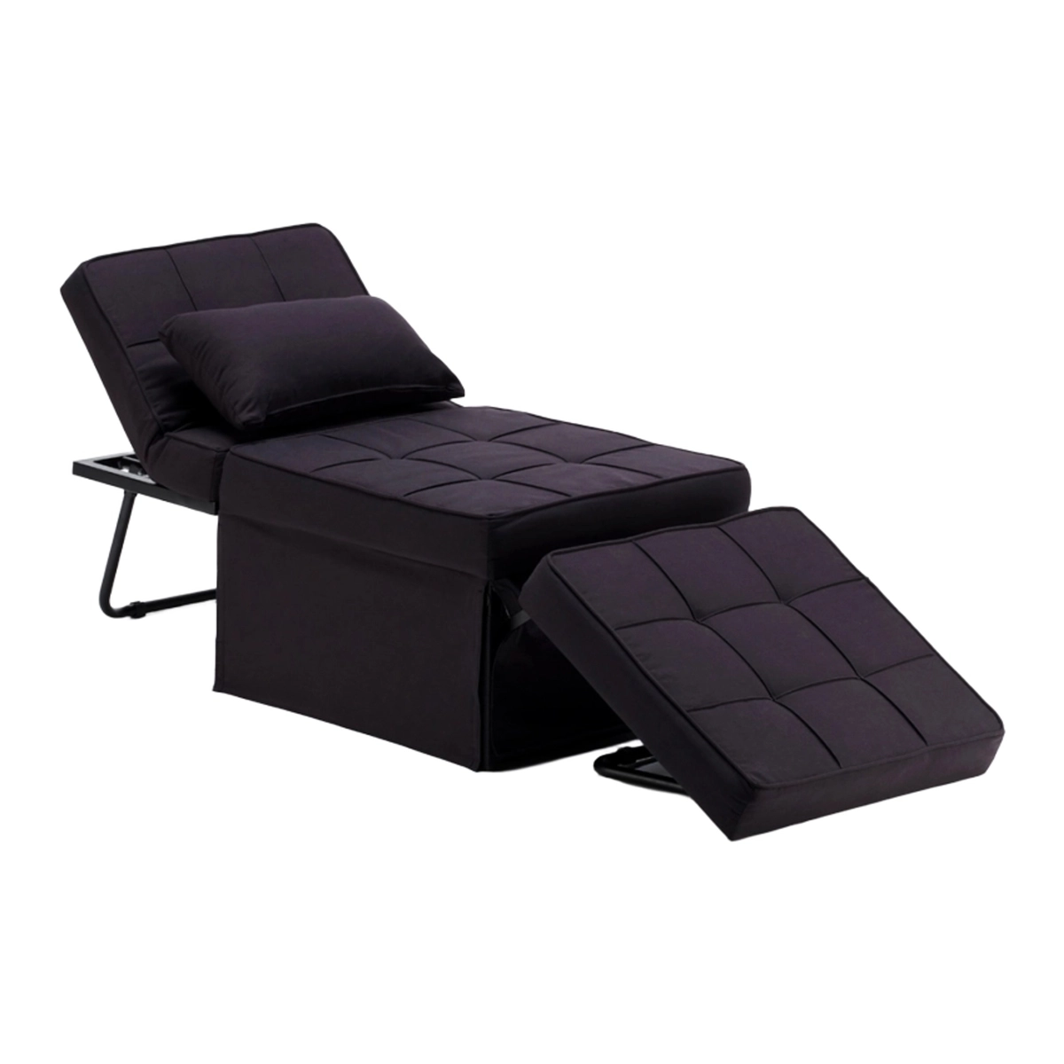 Foldable Single Ottoman Bed Armchair in Fabric Sweet Relax — 4