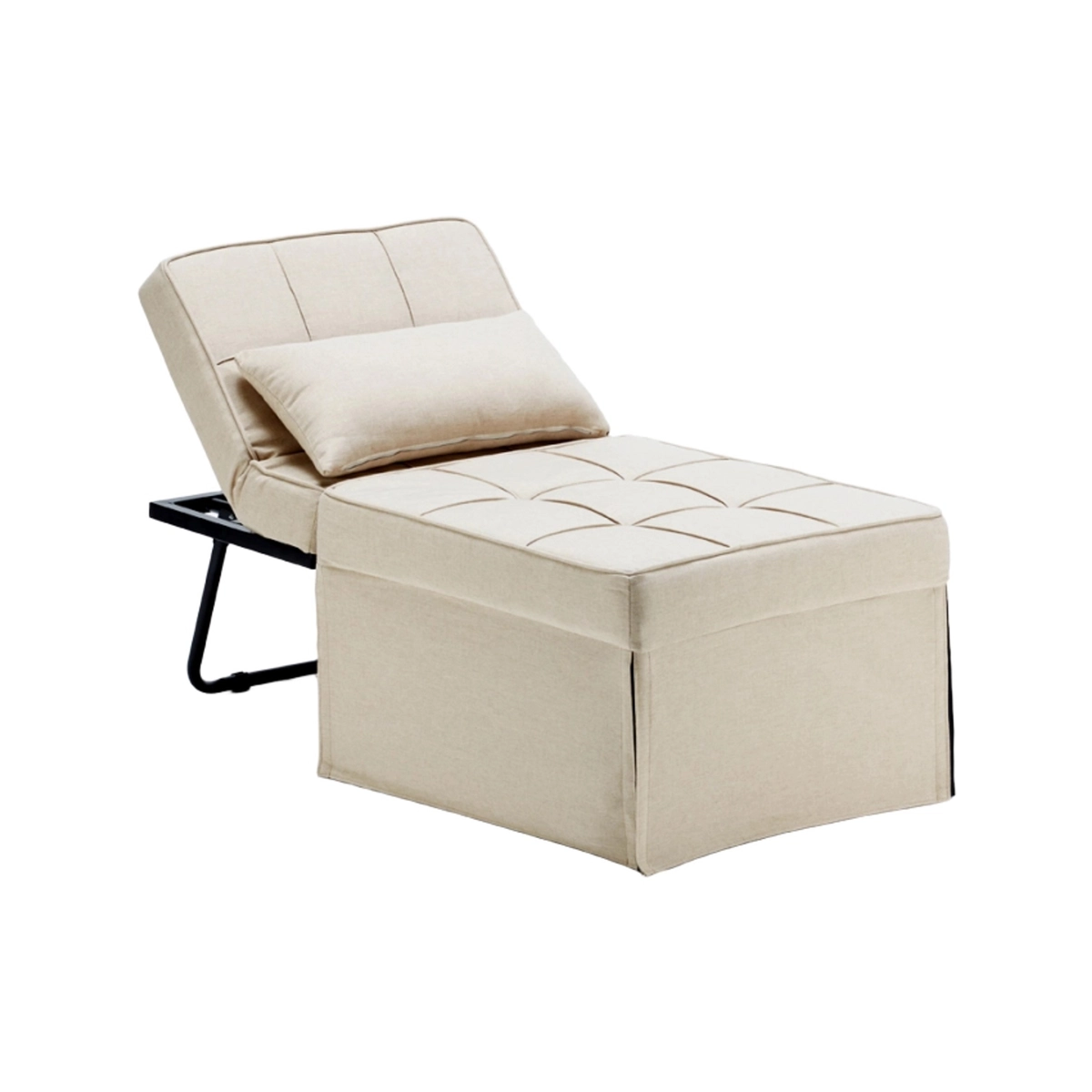 Foldable Single Ottoman Bed Armchair in Fabric Sweet Relax — 3
