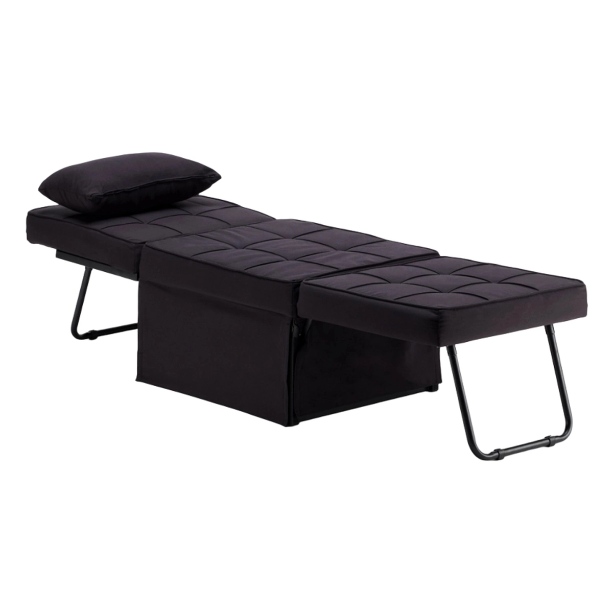 Foldable Single Ottoman Bed Armchair in Fabric Sweet Relax — 5