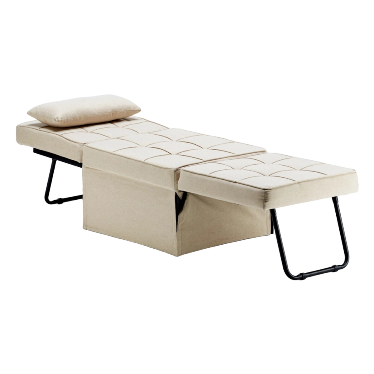 Foldable Single Ottoman Bed Armchair in Fabric Sweet Relax — 5