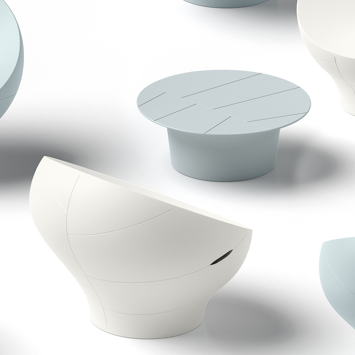 Modern Round Garden Coffee Table in Polietilene Vera — 3