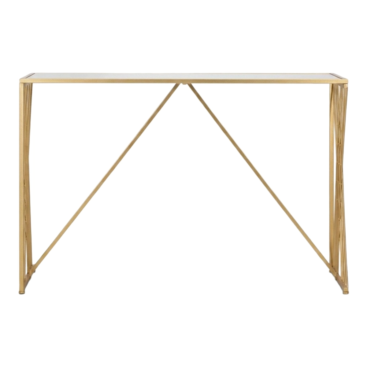 Easy Modern Hallway Console Table in Iron and Mirrored Glass — 7