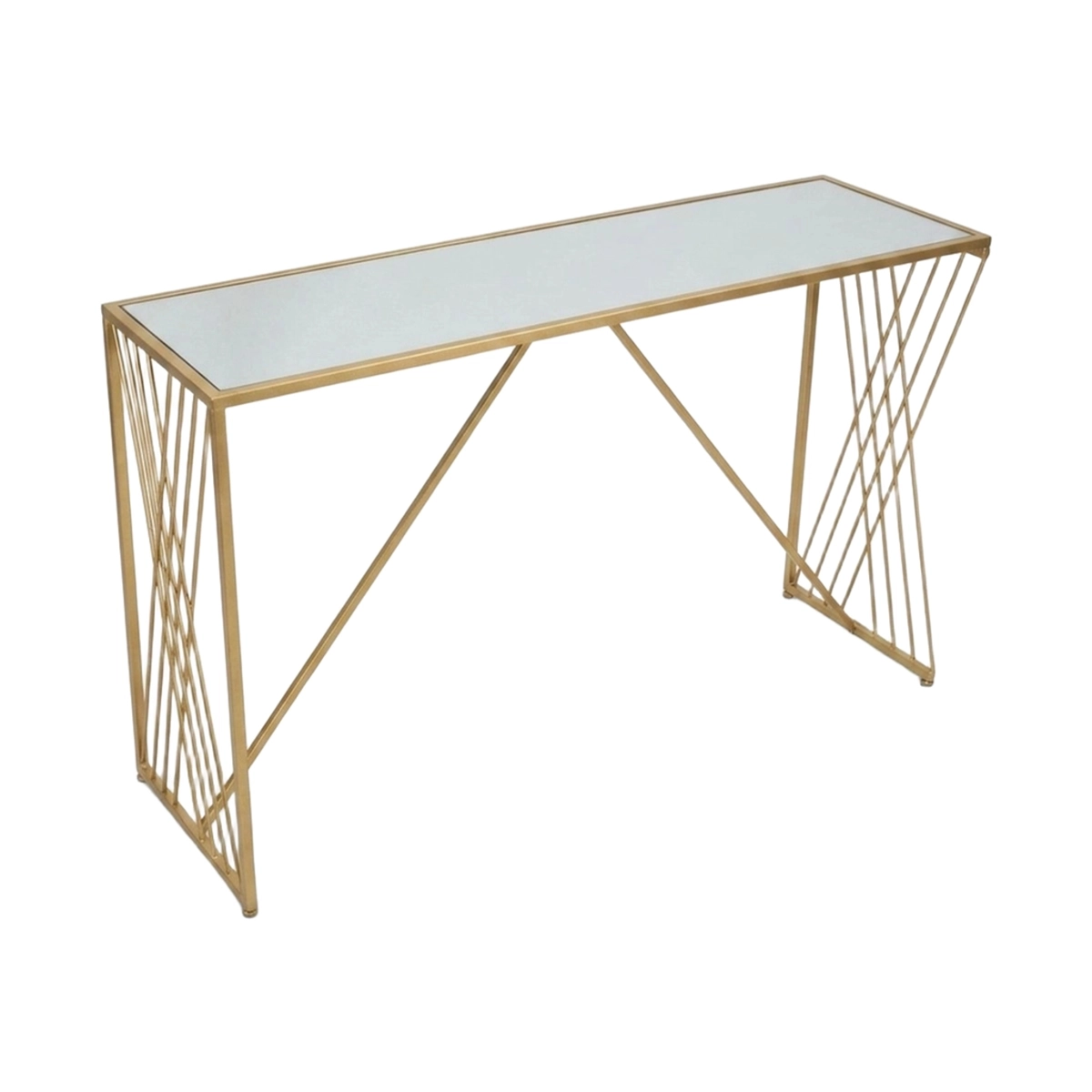 Easy Modern Hallway Console Table in Iron and Mirrored Glass — 4