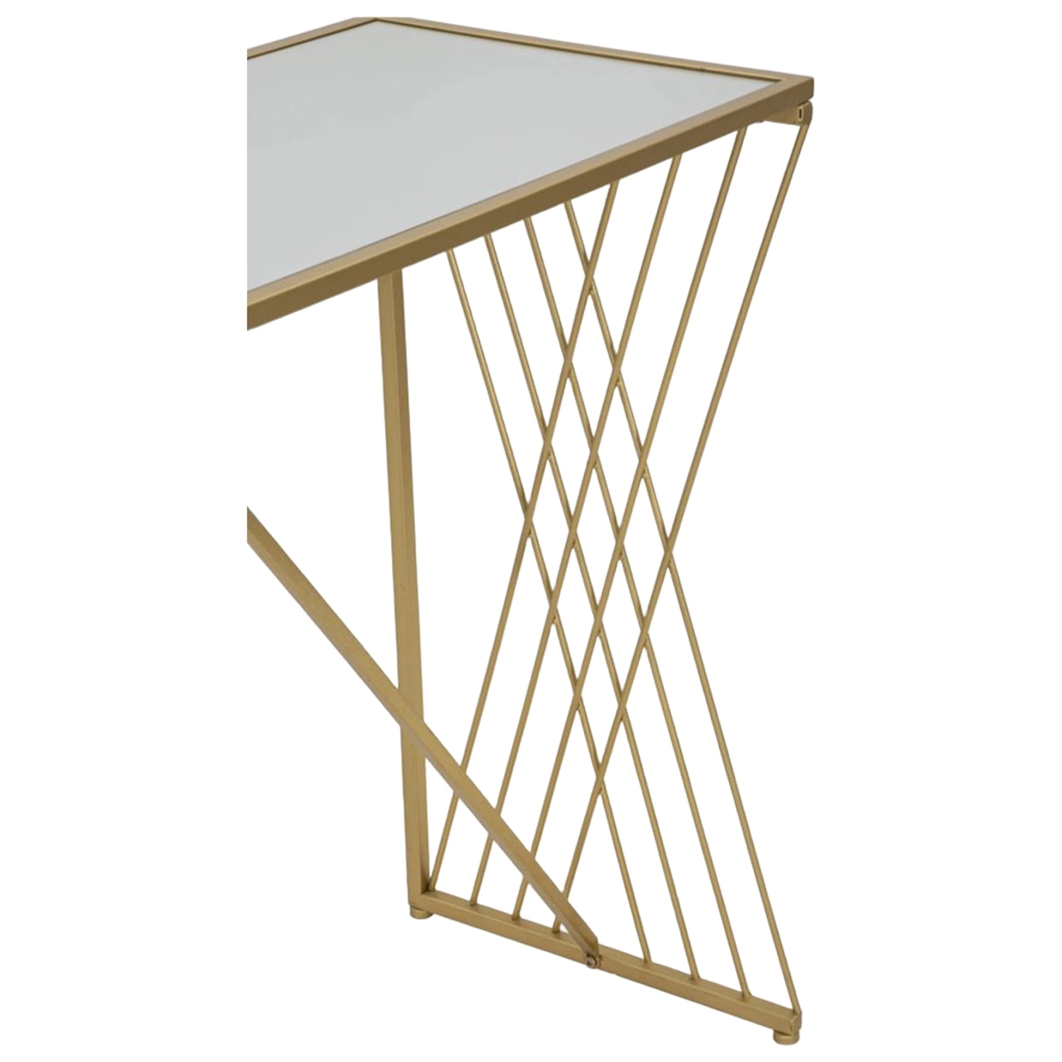 Easy Modern Hallway Console Table in Iron and Mirrored Glass — 5