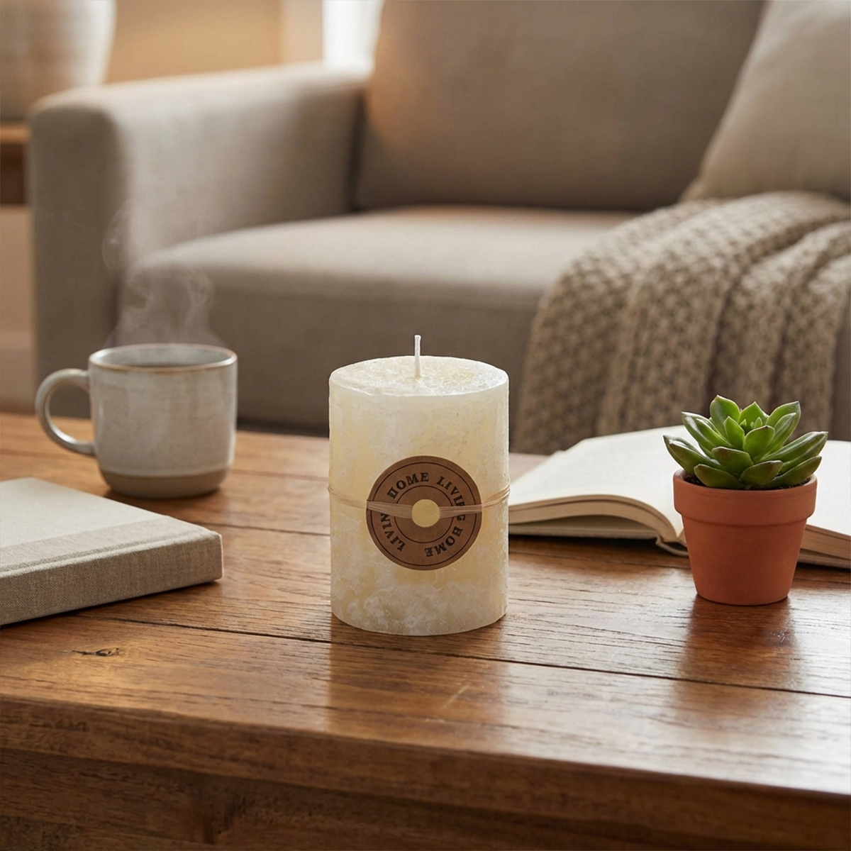 Scented Vanilla Pillar Candle 7x9 cm Cosma CA8021/9 — 3
