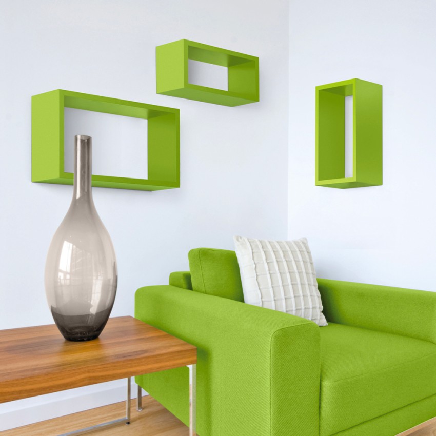 Trittico Set of 3 Rectangular Cube Wall Shelves — 2
