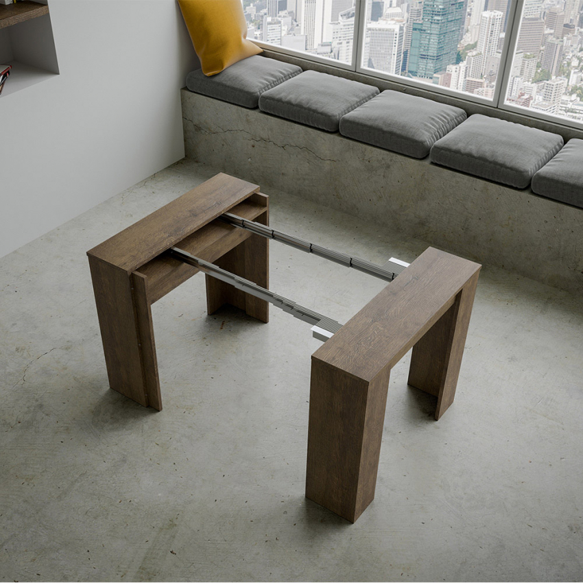 Extendable Console Dining Table 90x48-204cm Basic Small Walnut — 4