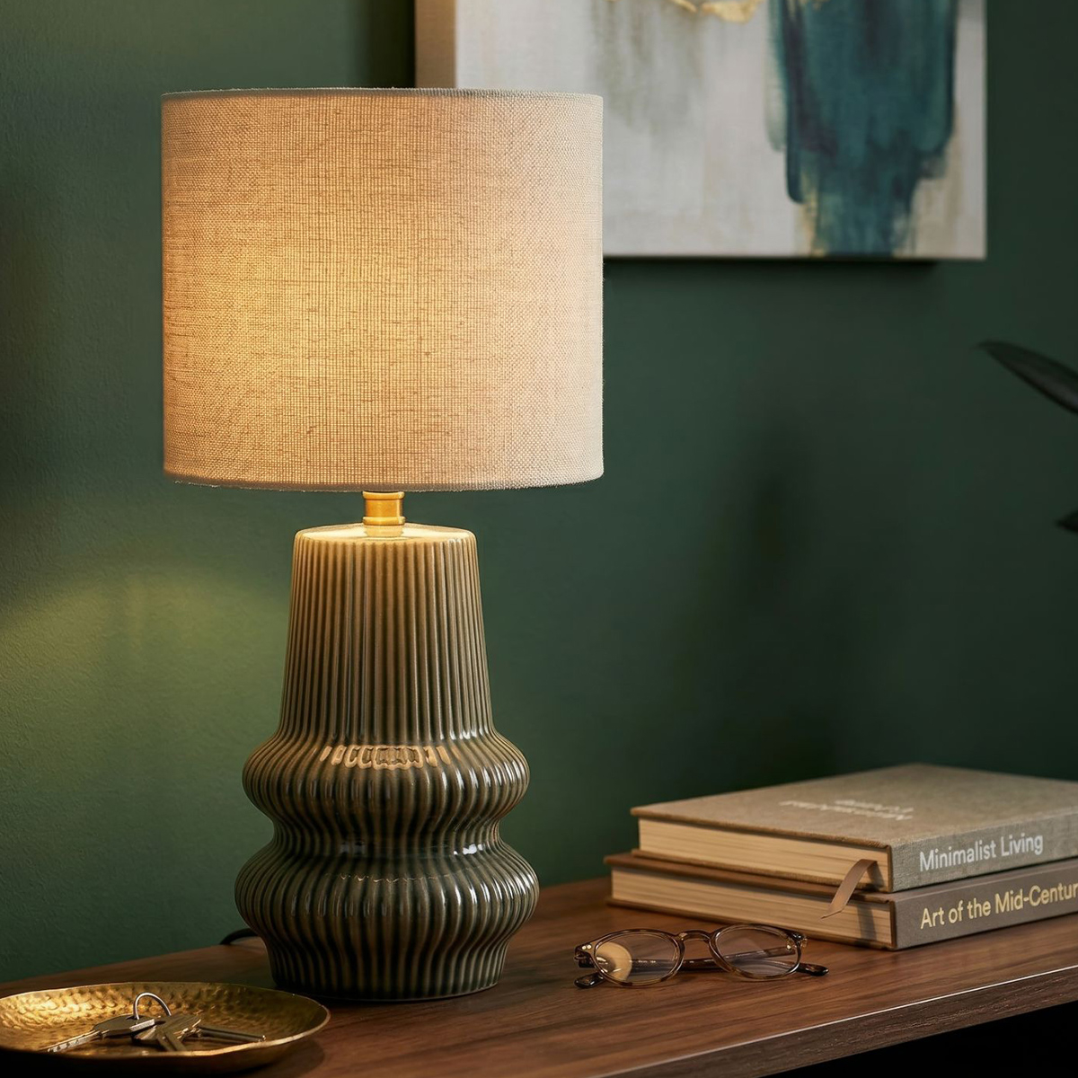Harmony table lamp with Ceramica base and fabric lampshade — 2