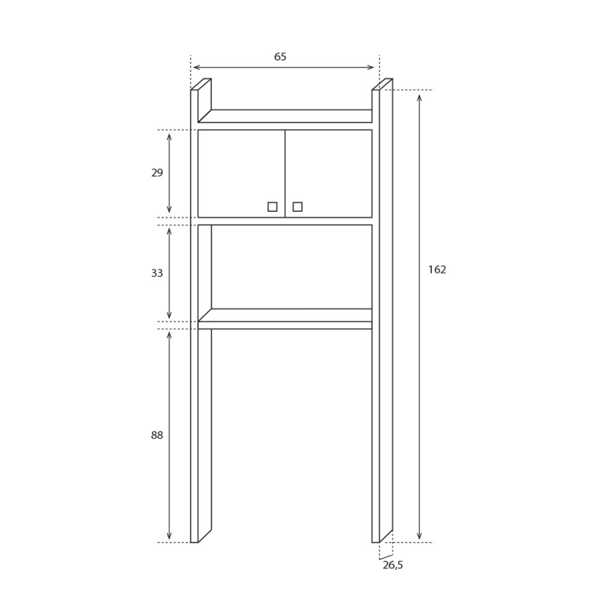 Over Washing Machine Storage Cabinet 2 Doors Marsala 5016P Negrari — 4