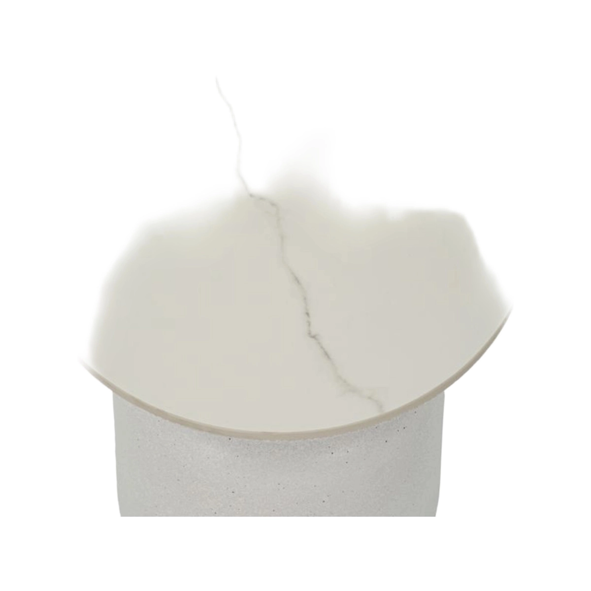 White Fush Round Coffee Table with Ceramica Top — 4
