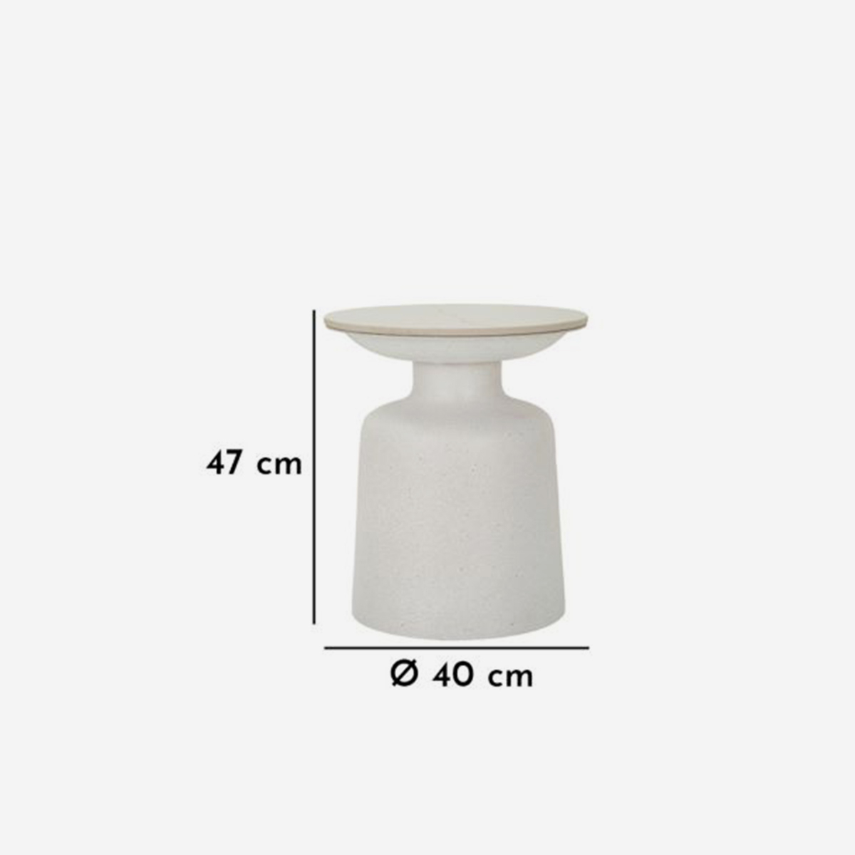 White Fush Round Coffee Table with Ceramica Top — 3