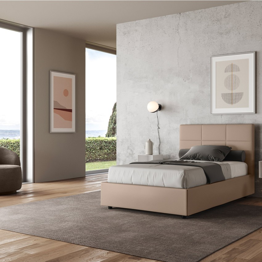 Small Double Bed 120x190 cm with Storage Space Mika P — 2