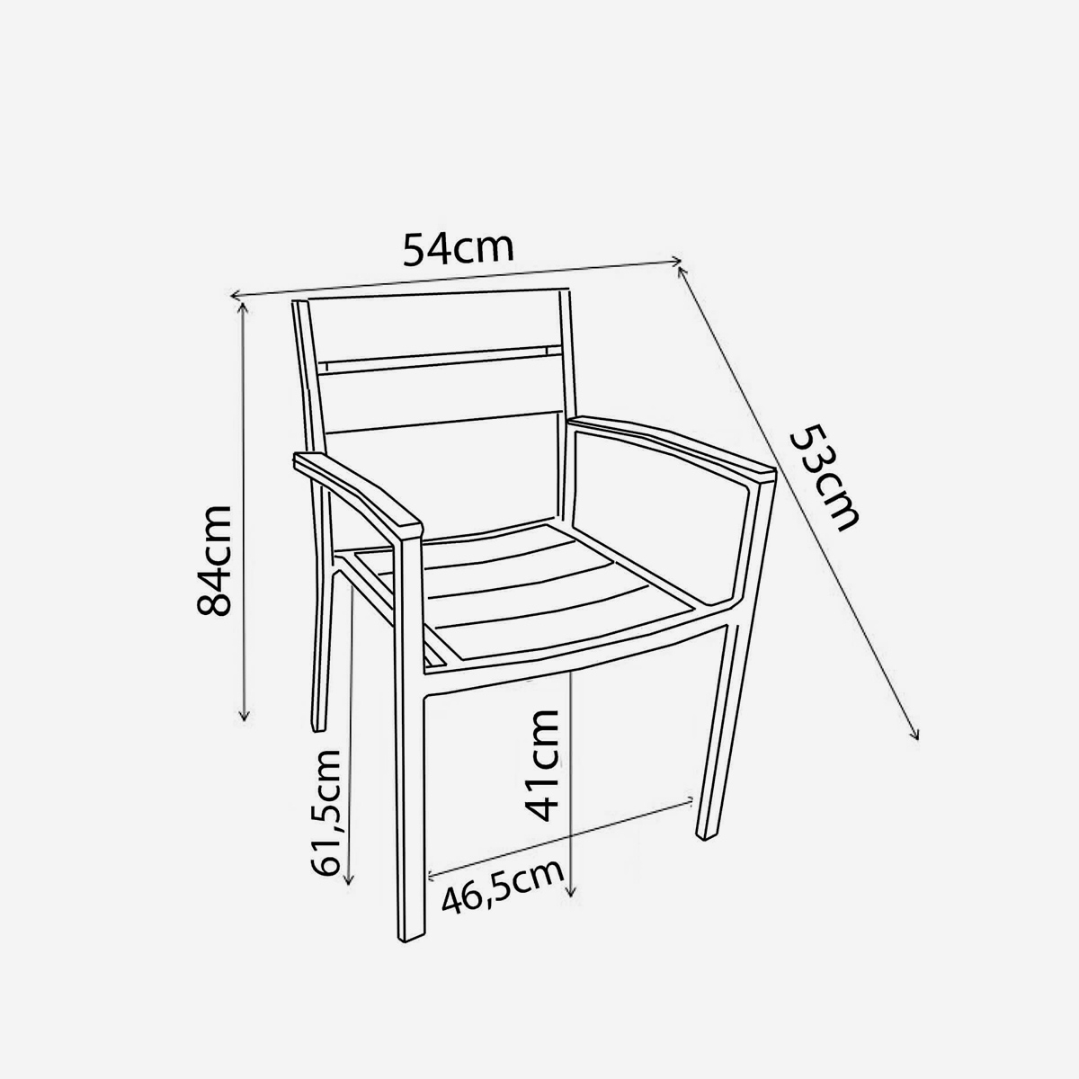 Cosma Cayman Garden Armchair in Aluminium and Polywood — 4