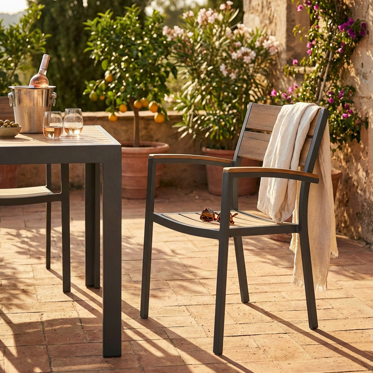 Cosma Cayman Garden Armchair in Aluminium and Polywood — 2