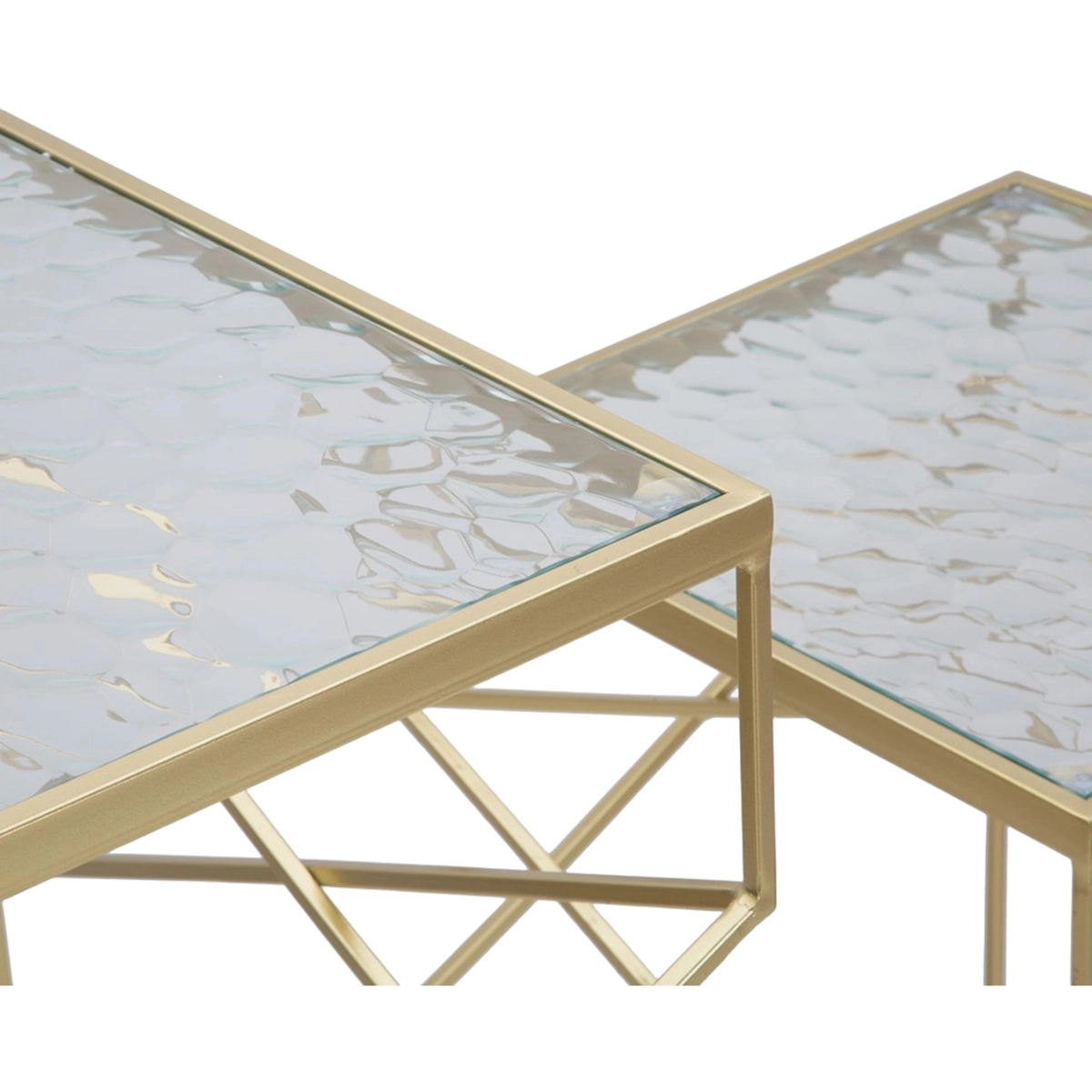 Set of 2 Square Side Tables in Iron and Vetro Glassy L — 5