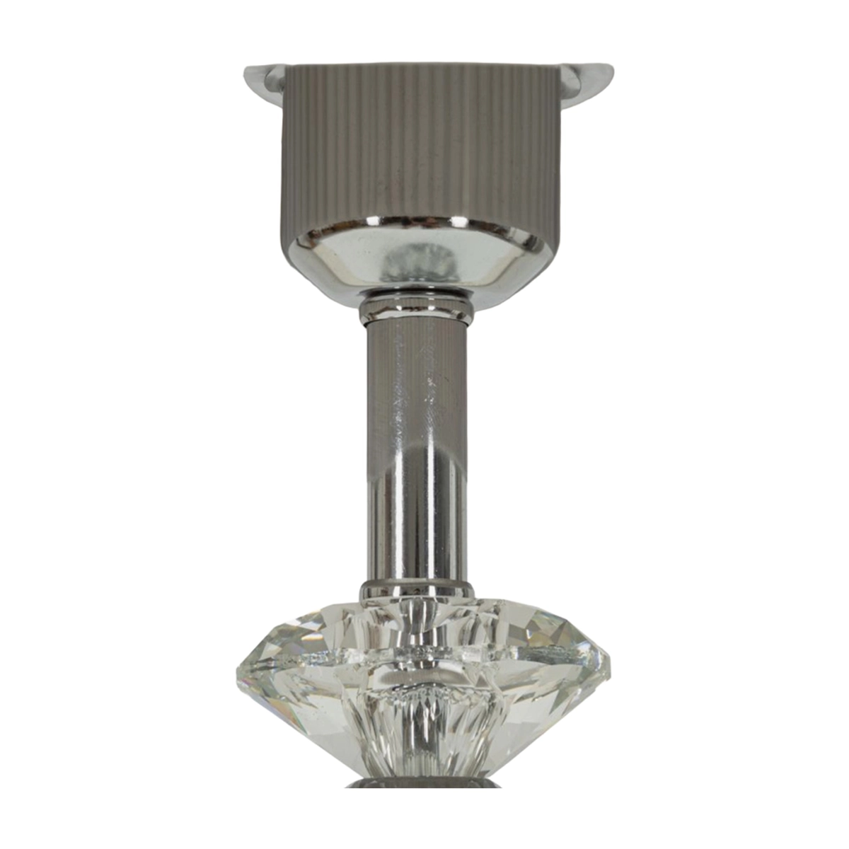 Silvery Classic Table Lamp in Metal and Glass with Tessuto Fabric Shade — 4