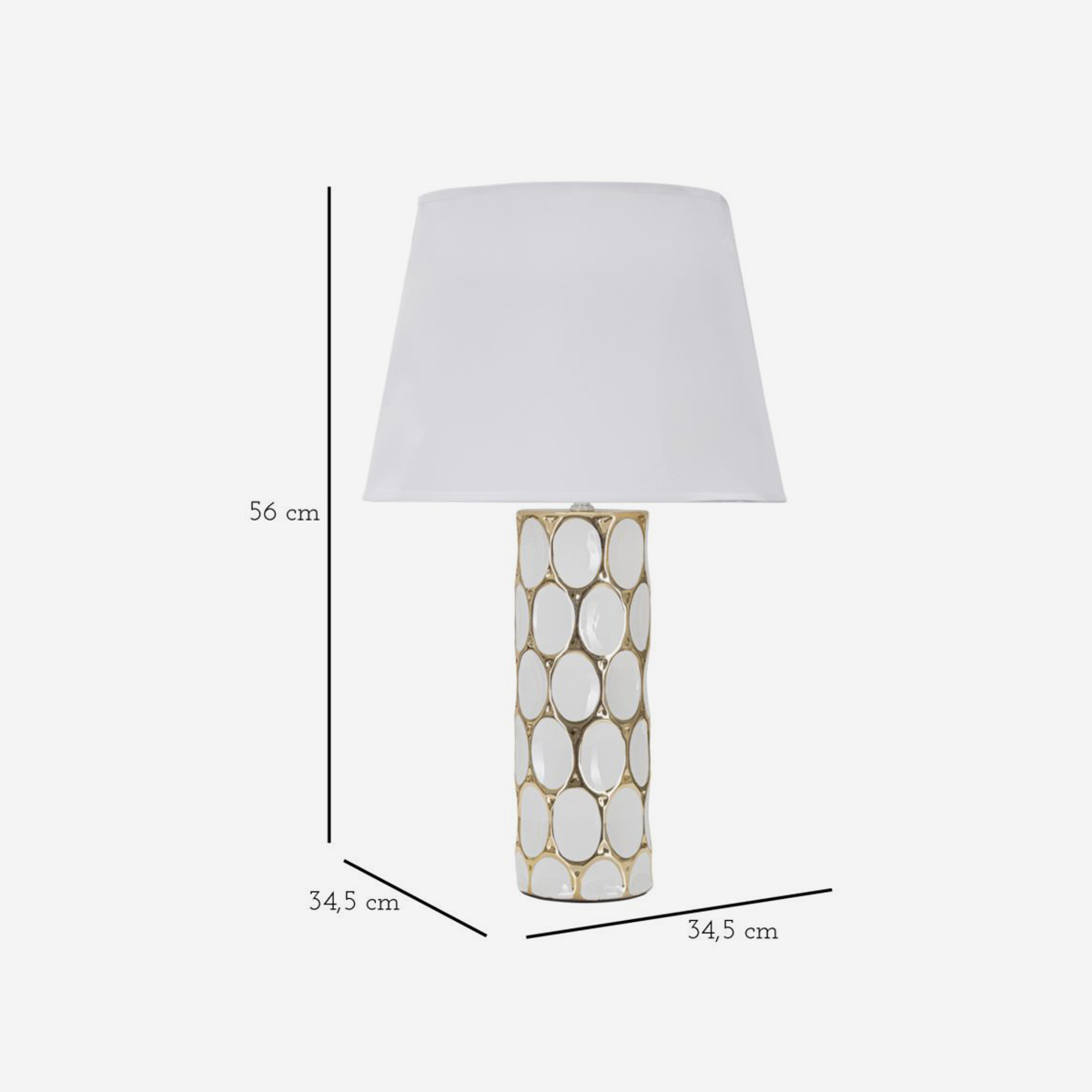 Glam Carv Ceramic Table Lamp with Fabric Lampshade — 3