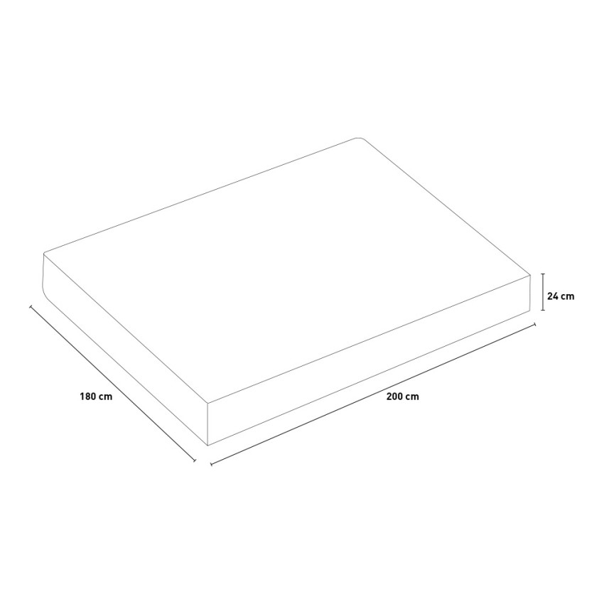 Double Bed Memory Foam Mattress Removable Cover 24cm 180x200cm — 2