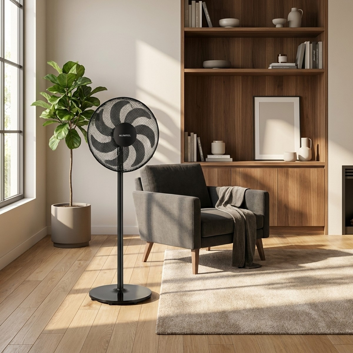 Ventilatore a piantana silenzioso 50W con oscillazione Velion