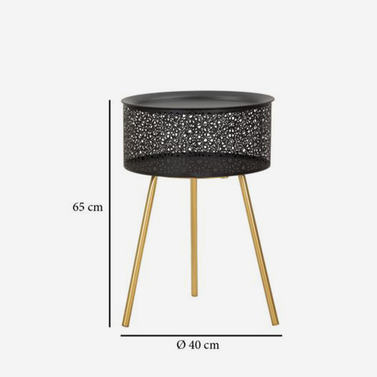 Round Metal Storage Side Table Blacky 65 — 3