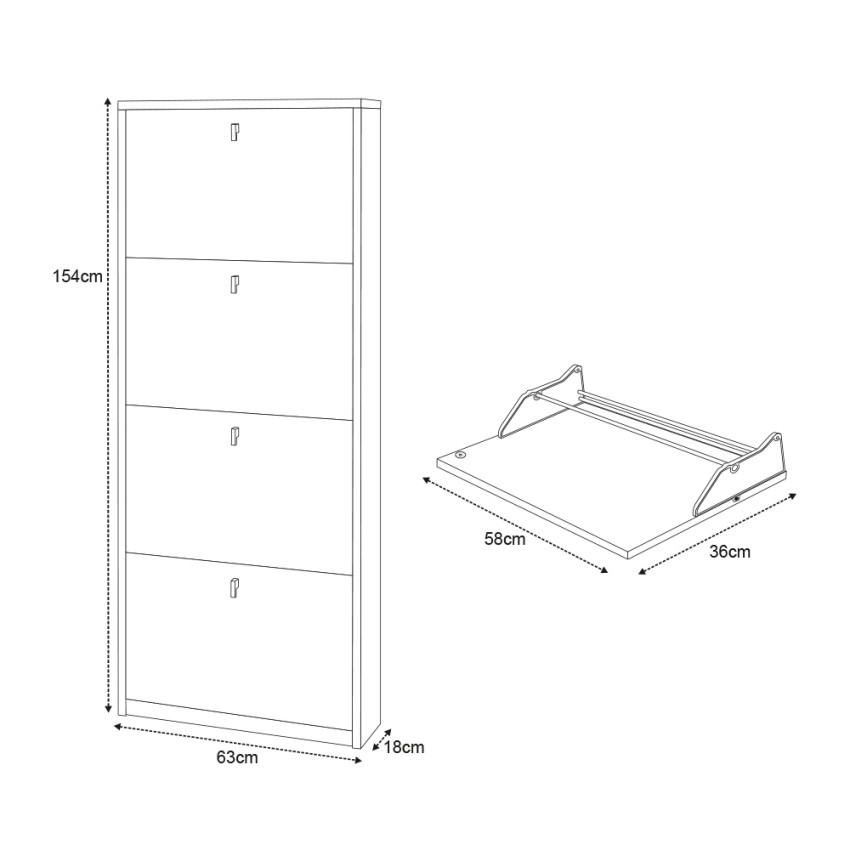 Sarmog Pica modern slim shoe cabinet with 4 doors Sk554k — 3