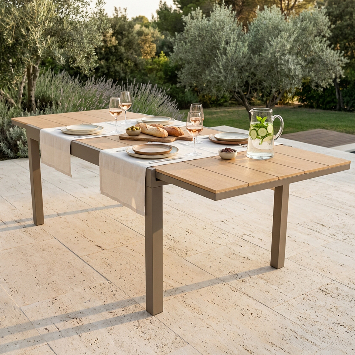 Cayman Extendable Garden Table in Aluminium and Polywood 160-240x95 cm — 2