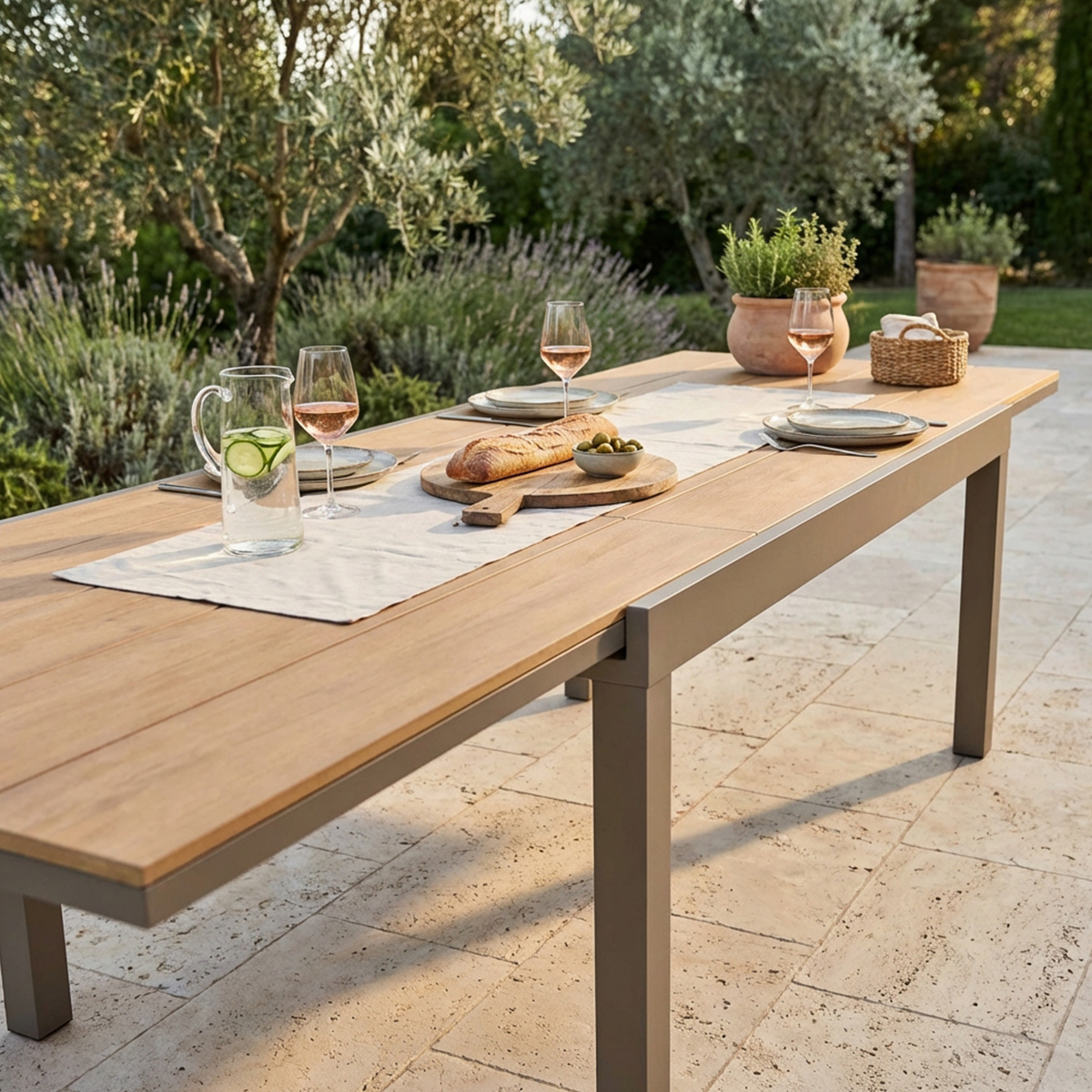Cayman Extendable Garden Table in Aluminium and Polywood 160-240x95 cm — 3