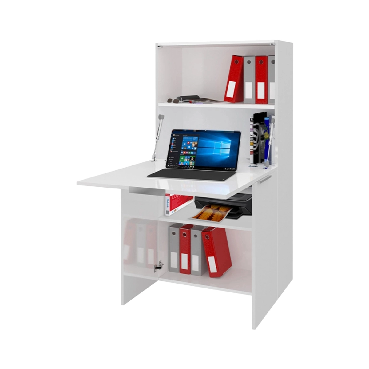 Dalia Foldable Space-Saving Desk 70x70cm with Hidden Shelf — 5