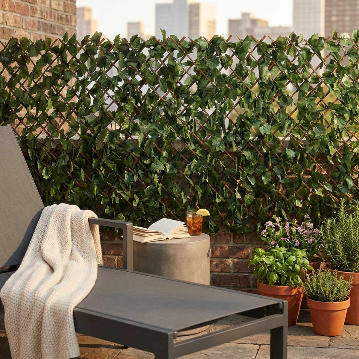 Expandable Artificial Bamboo Trellis Hedge 200x100x4 Pesca — 3