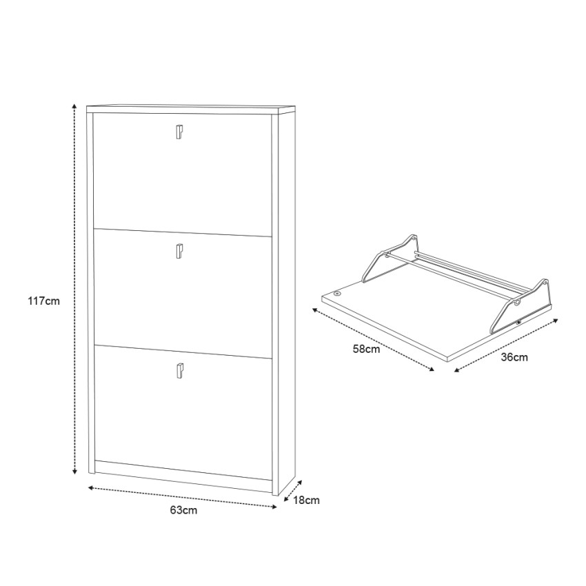 Sarmog Kopen Slim Shoe Cabinet 3 Flap Doors 7 Pairs — 5