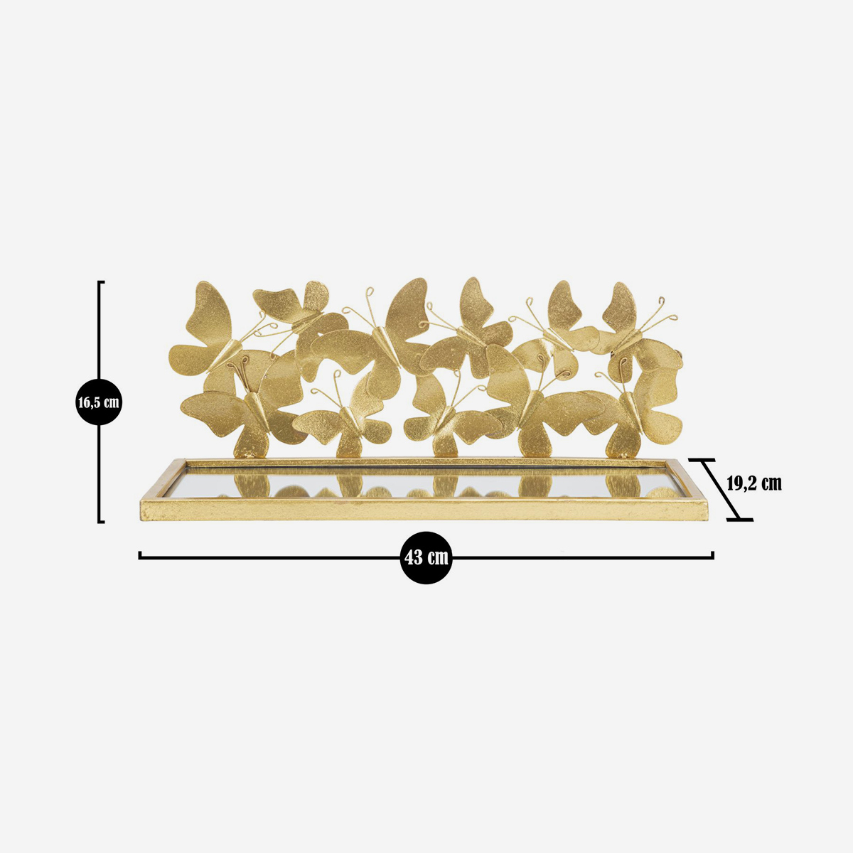 Set of 2 Wall Shelves with Mirror Butterflies Mauro Ferretti — 3