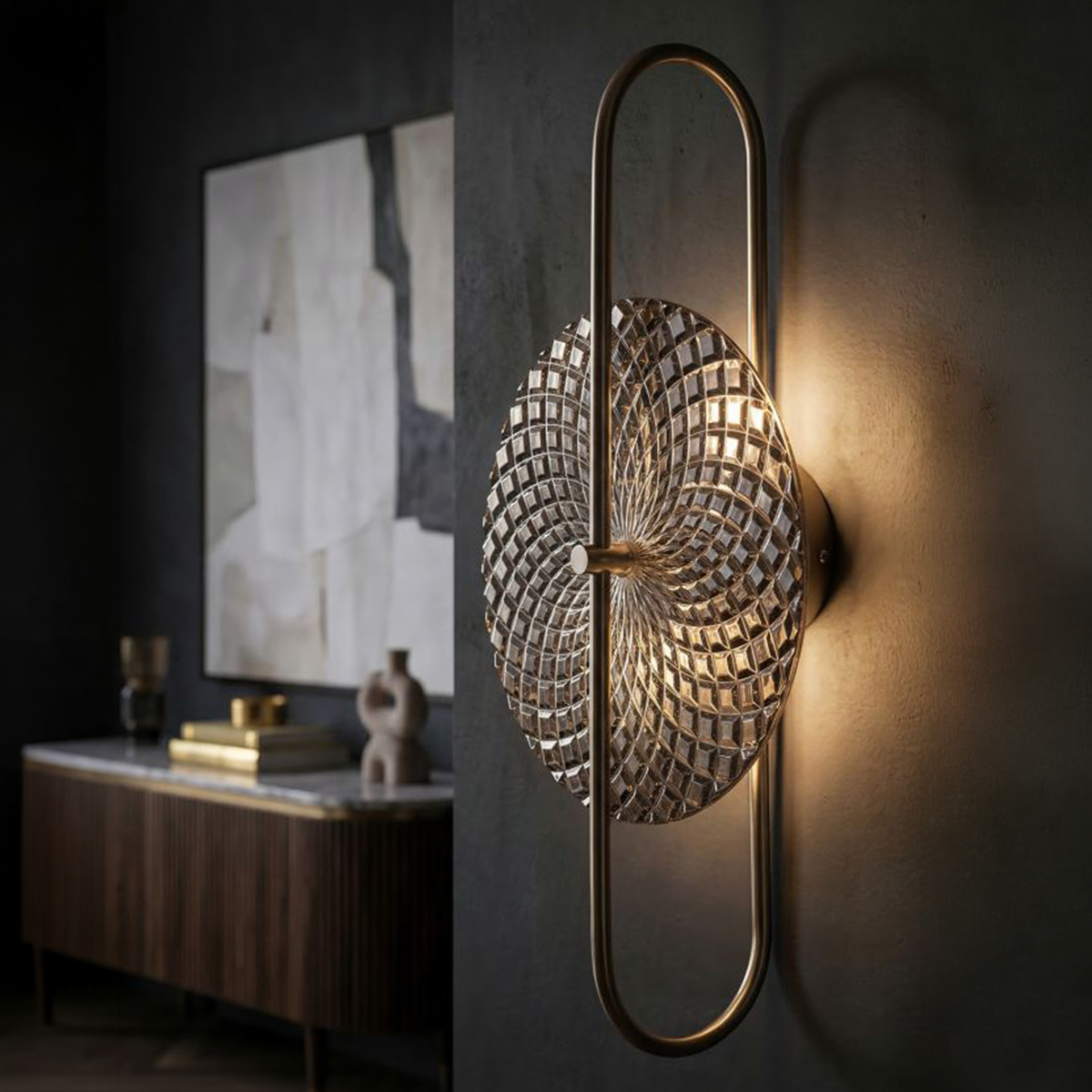 Silvery 2-Light Wall Sconce in Iron and Glass Mauro Ferretti — 2