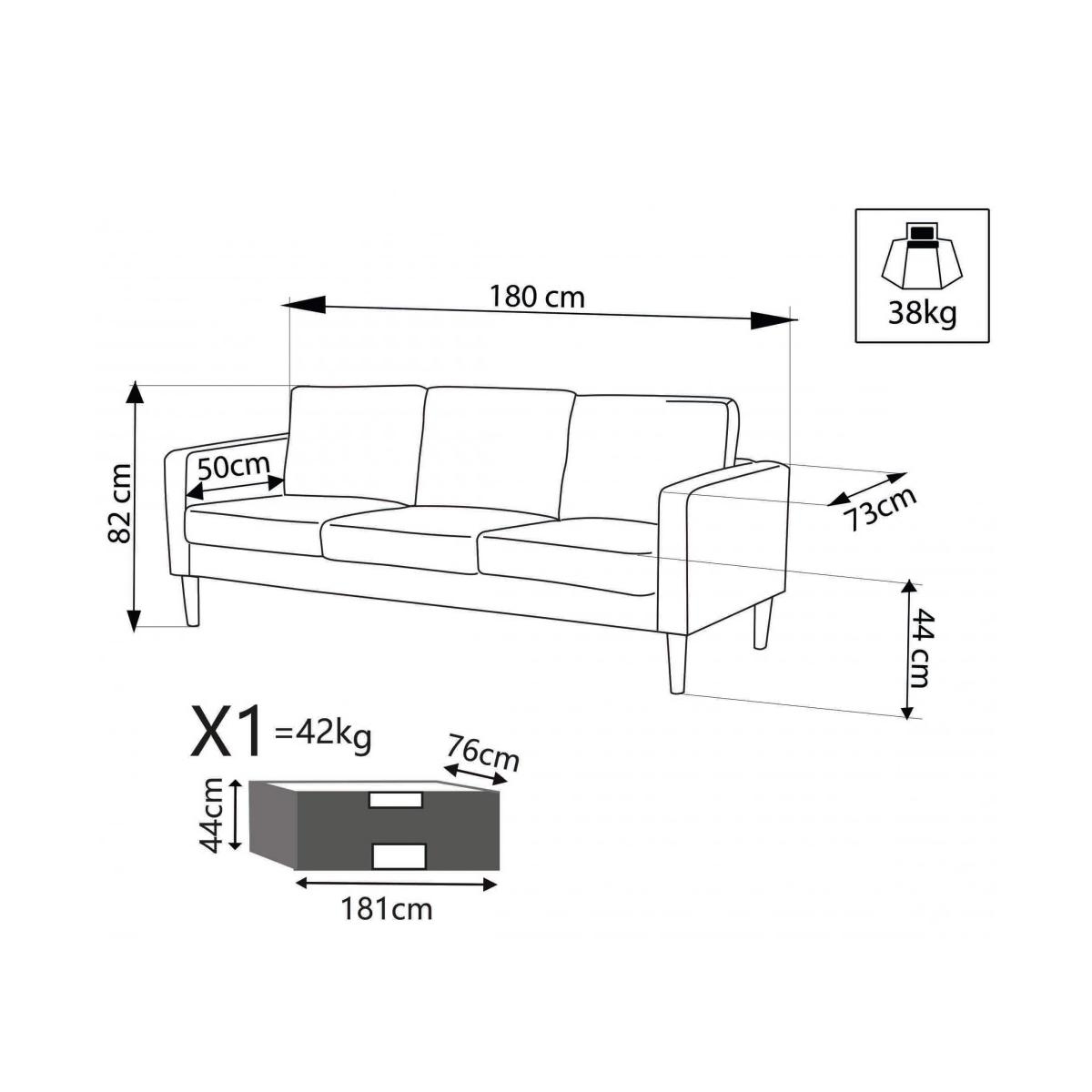 Ramsey Modern 3-Seater Sofa with Wood-Effect Legs — 8
