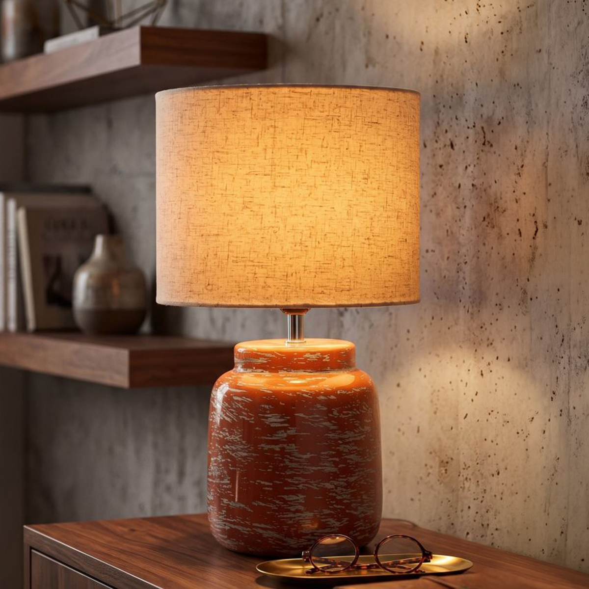 Contemporary ceramic table lamp Hut Glow — 2