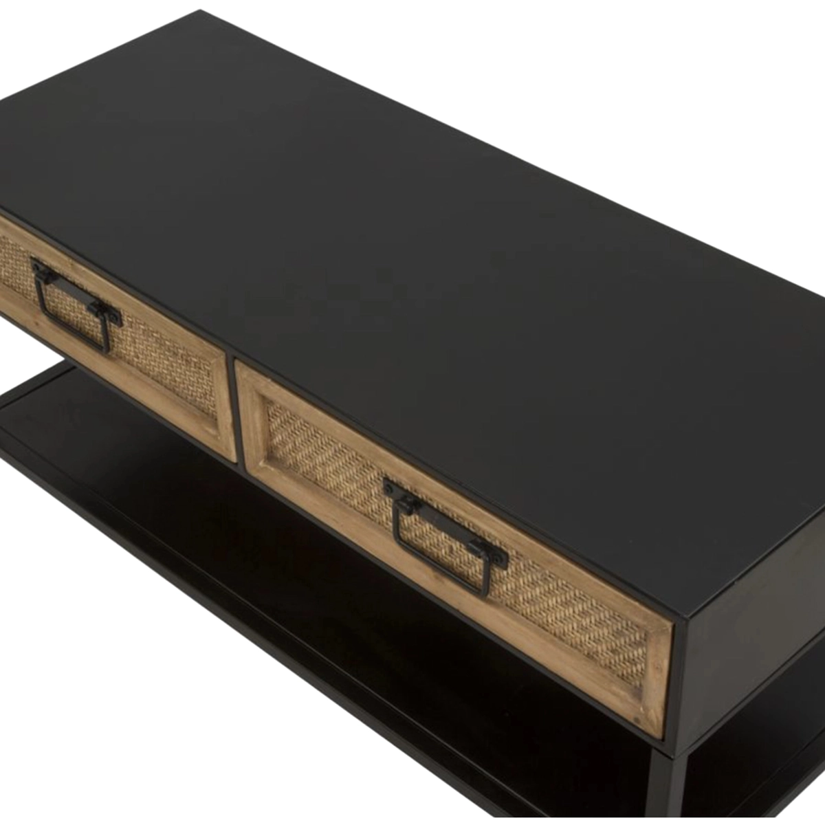 Hanoi TV Stand with 2 Rattan-Effect Drawers and Open Shelf — 8