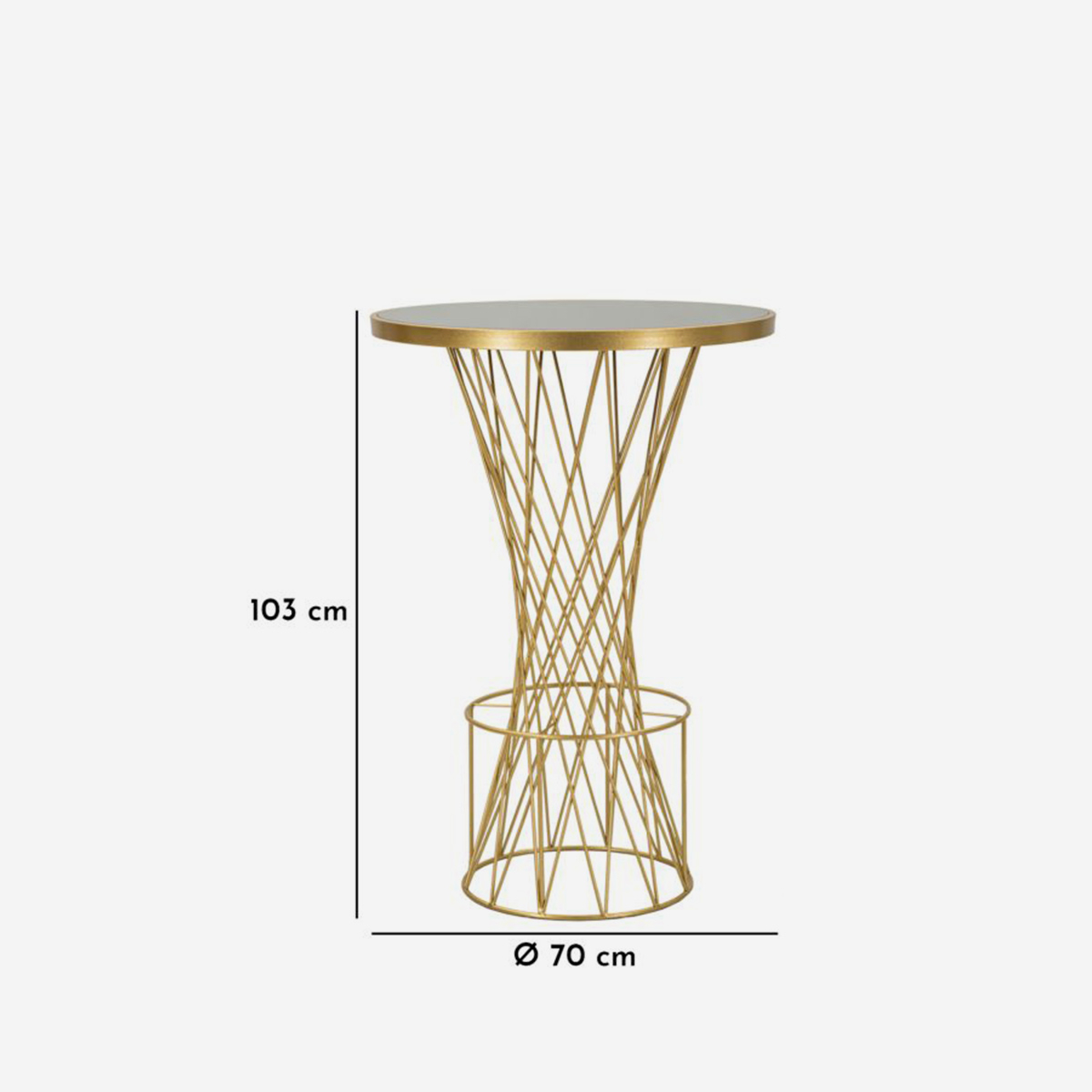 Tower New Round Bar Table in Iron and Vetro — 3
