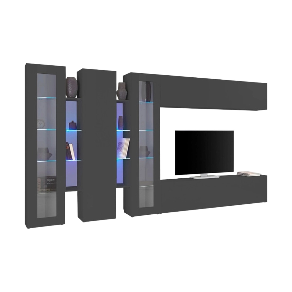 Note Mir Living Room Wall Unit with TV Stand Cabinet and 2 Display Units — 6