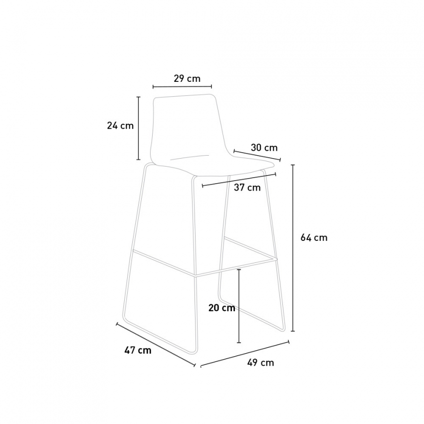 Bar and Kitchen Stool 64 cm Polycarbonate Grand Soleil Mini Imola — 4