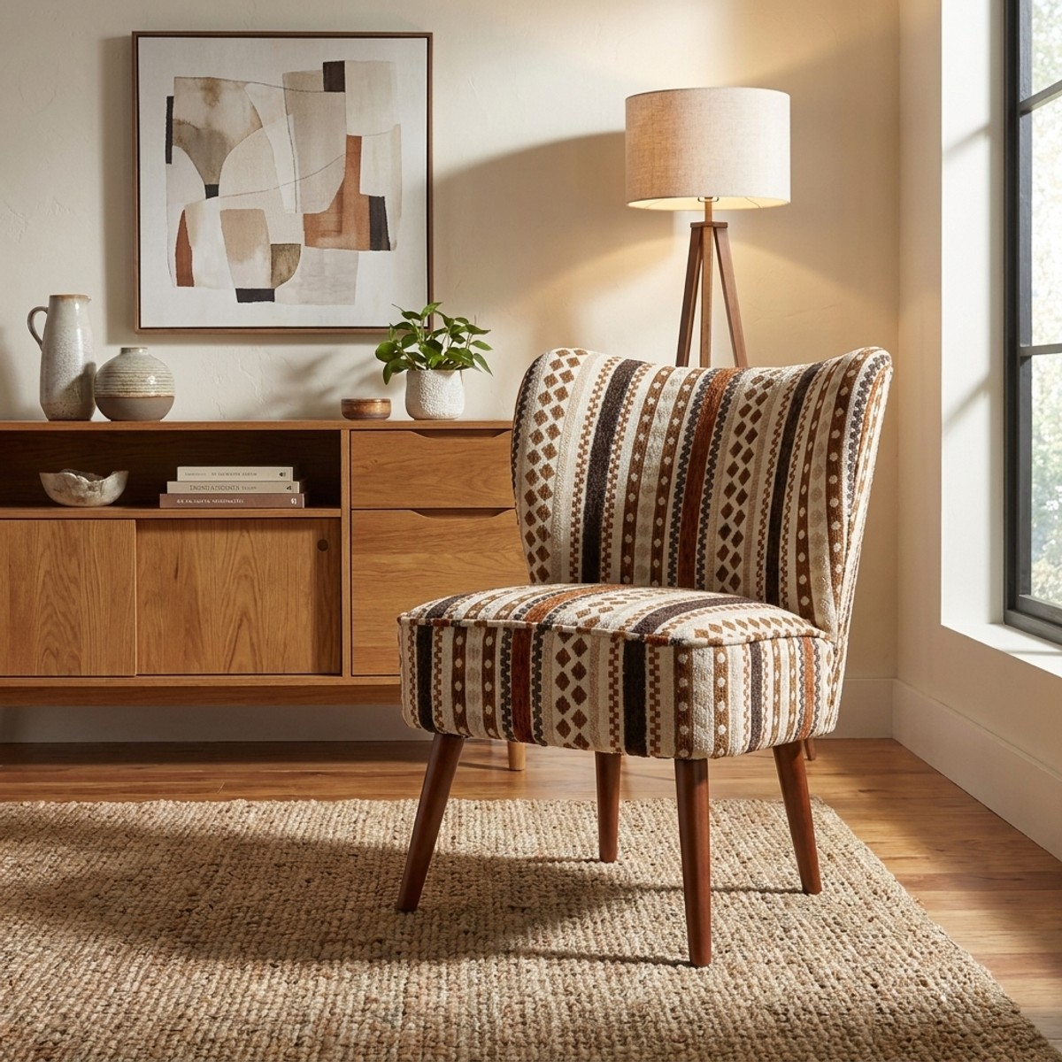 Ethnic Upholstered Fabric Armchair Mombasa Chromatic Retreat — 3